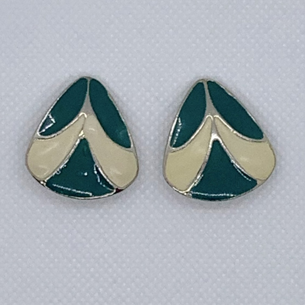 Turquoise and Cream Coloured Clip On Earrings ( 3 for $15 )